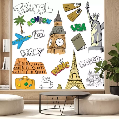 Sticker Reisen Hintergrund
