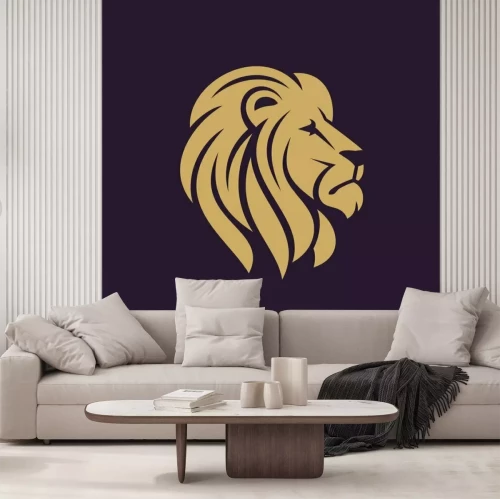 Sticker Minimalistisches Porträt eines Löwen