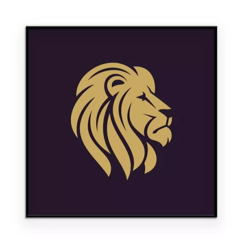 Poster Minimalistisches Porträt eines Löwen