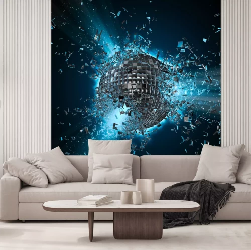 Fototapete Zerschmetterte schwebende Kugel