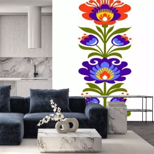 Sticker Polnische Volksblumen Papierschnitt