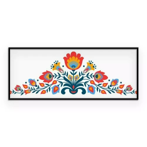 Poster Polnische Volks-Papierschnittartblumen