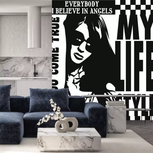 Sticker Frau Popkunstentwurf