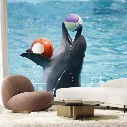 Sticker Delfin mit zwei Bällen