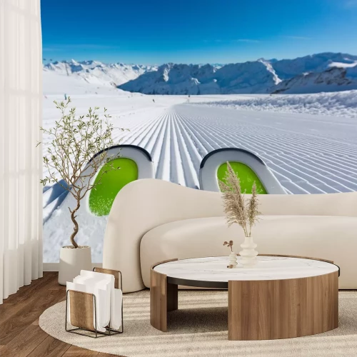 Sticker Skier auf der Skipiste