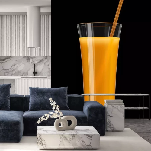 Sticker Orangensaft in einem hohen Glas