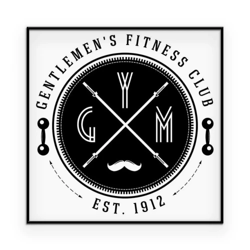 Poster Fitnessstudio-Schild im Retro-Stil