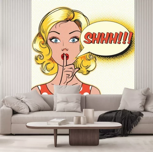 Fototapete Eine Frau im Pop-Art-Stil