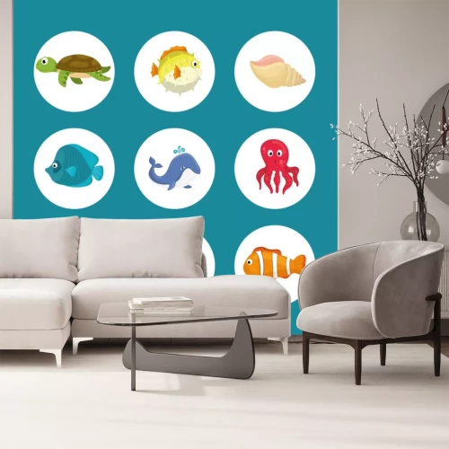 Sticker Meerfauna-Karikatur