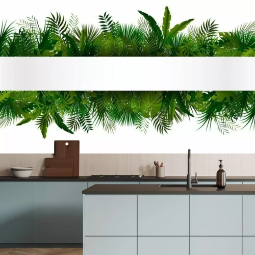 Sticker Tropisches Laub. Floral Design Hintergrund