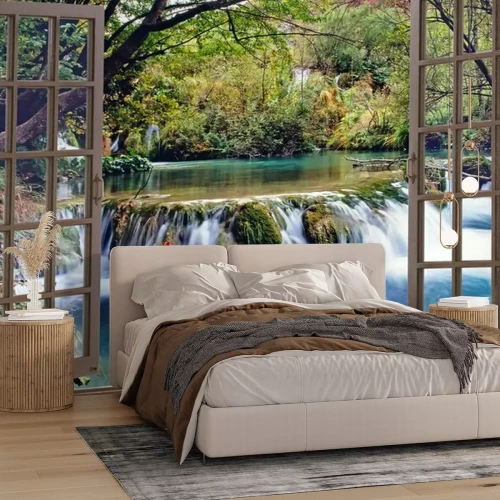 Fototapete Offenes Fenster zum Wasserstrom