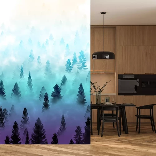 Sticker Nebligen Wald Landschaft