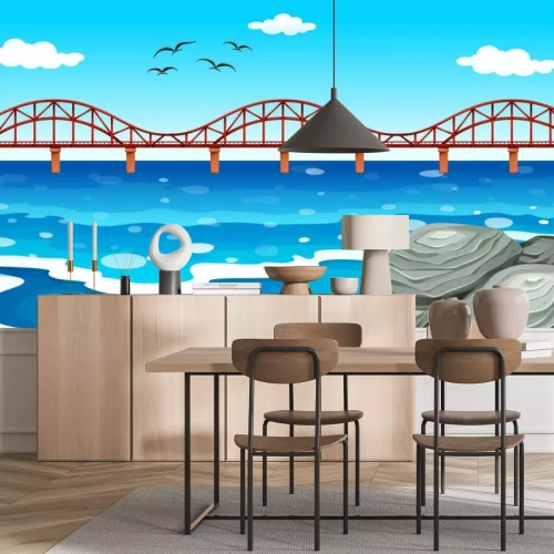 Sticker Meerblick mit der Brücke