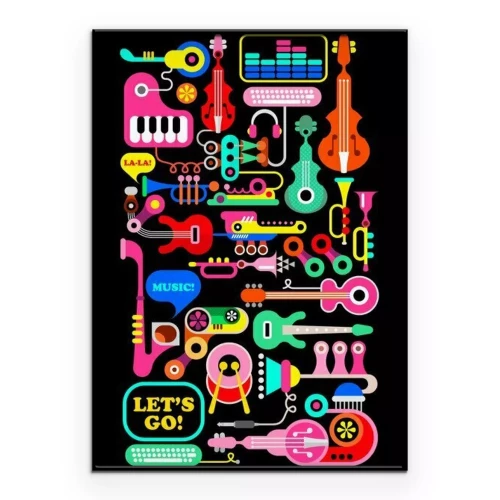 Poster Bunte Musikinstrumente