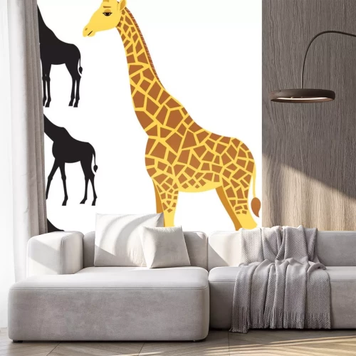 Sticker Giraffe und drei Schatten