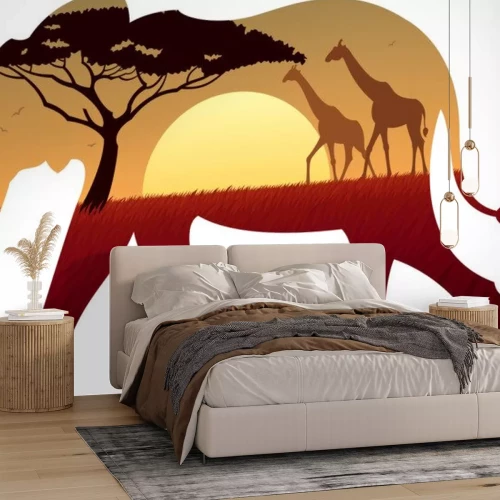 Sticker Elefant für Kinder mit Landschaft