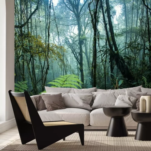 Fototapete Nebliger Tropenwald