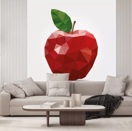 Sticker Roter Apfel geometrische Grafik