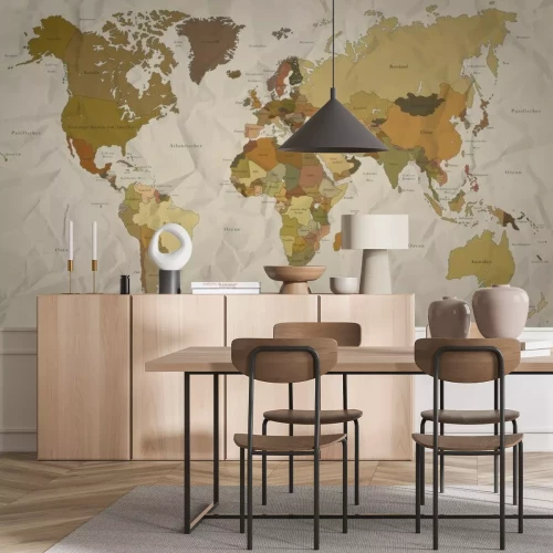 Fototapete Weltkarte auf altem Papier