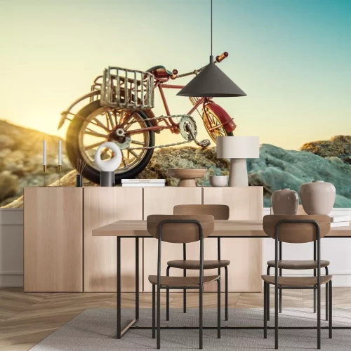 Sticker Retro Spielzeug Fahrrad durch das Meer