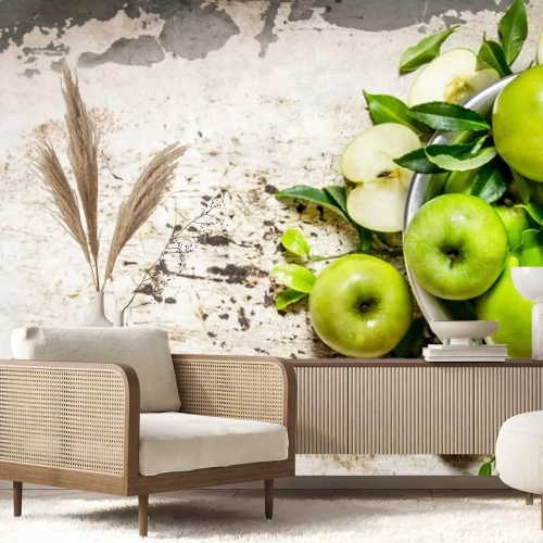 Sticker Stillleben mit grünen Äpfeln