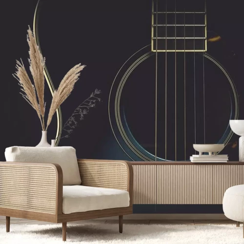 Sticker Musikinstrumente Nahaufnahme von Akustikgitarre