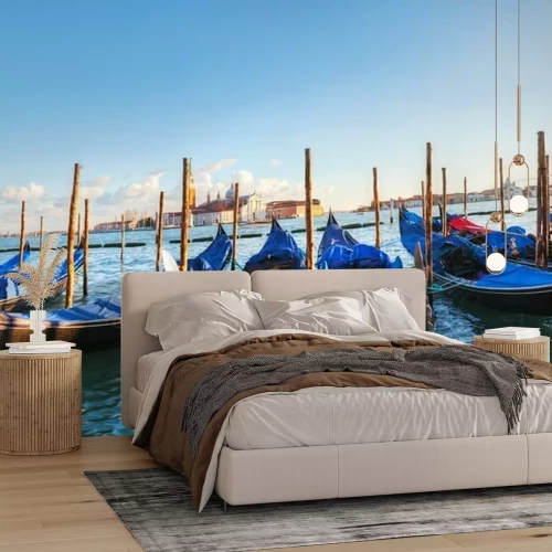 Fototapete Vertäute Gondeln in Venedig