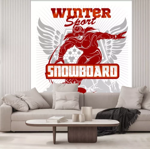 Sticker Snowboard-Emblem, Etiketten und gestaltete Elemente.