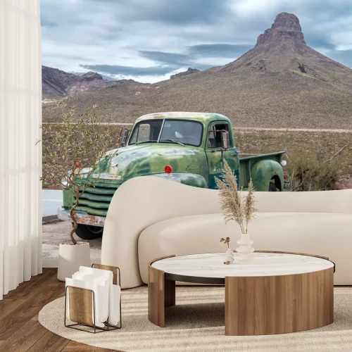 Sticker Altes Auto im Westen auf Route 66 aufgegeben