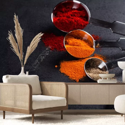 Sticker Gewürze auf Küchenmaßstäben