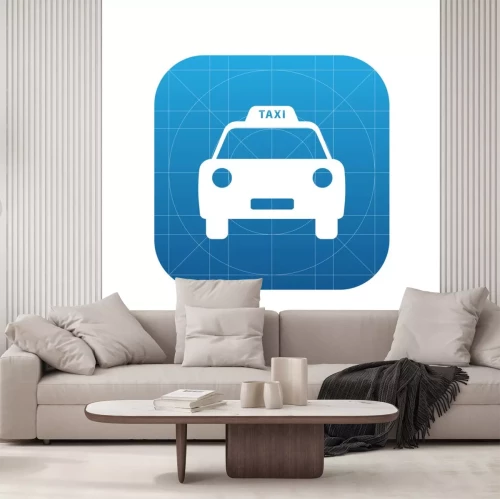 Sticker Taxi-Symbol für Web-und Handy.
