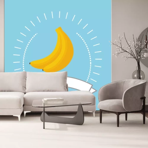 Sticker Banane tropische Früchte beschriftete Zeichnung