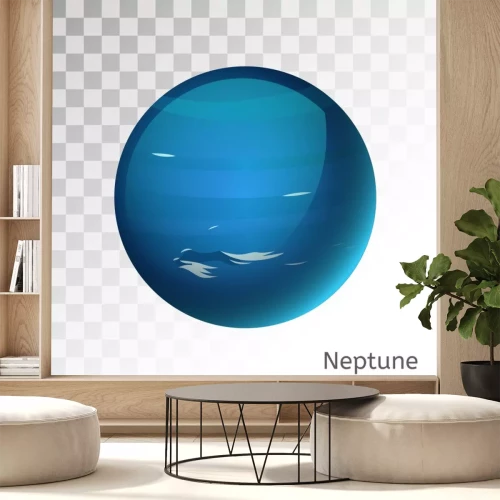 Sticker Planeten 3D Neptun als Vektorgrafik