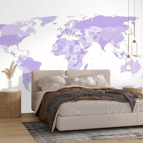 Fototapete Politische Weltkarte in Lila