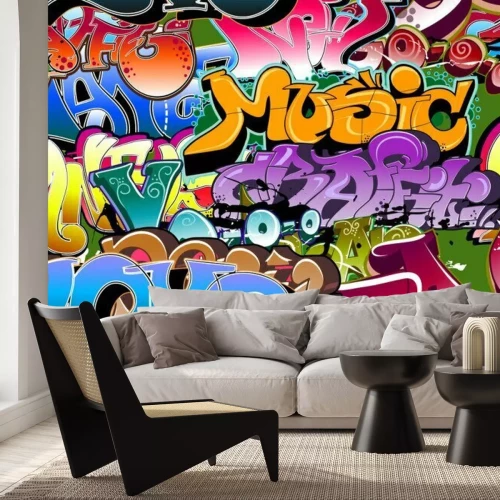 Sticker Bunte Inschriften im Graffiti-Stil