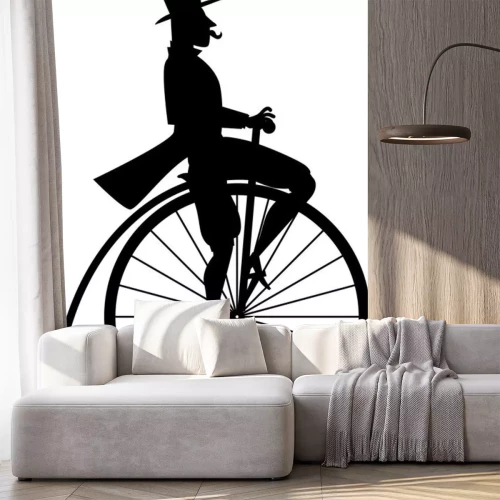 Sticker Zirkusmann auf einem Fahrrad