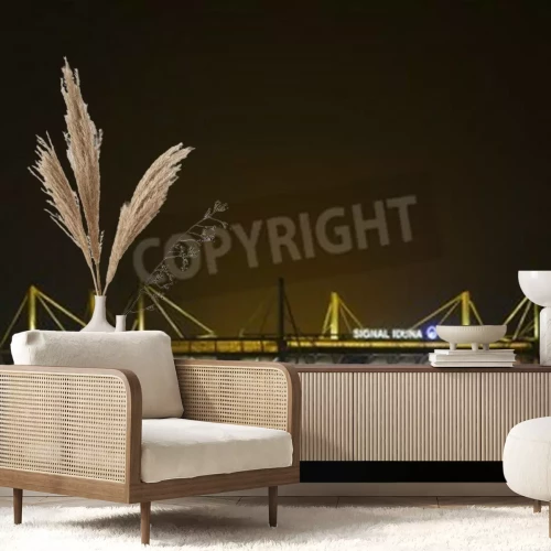 Fototapete Westfalenstadion in der Nacht