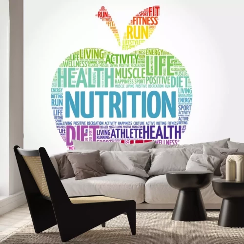 Sticker Apfel aus Regenbogenaufschriften