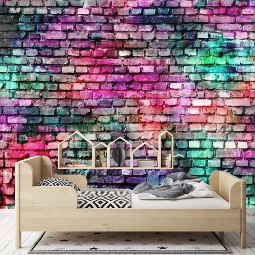 Fototapete Bunte Ziegelwand