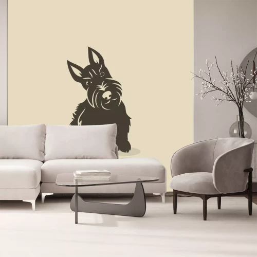 Sticker Hunde Schottischer Terrier mit bedrohlichem Ausdruck auf der Schnauze