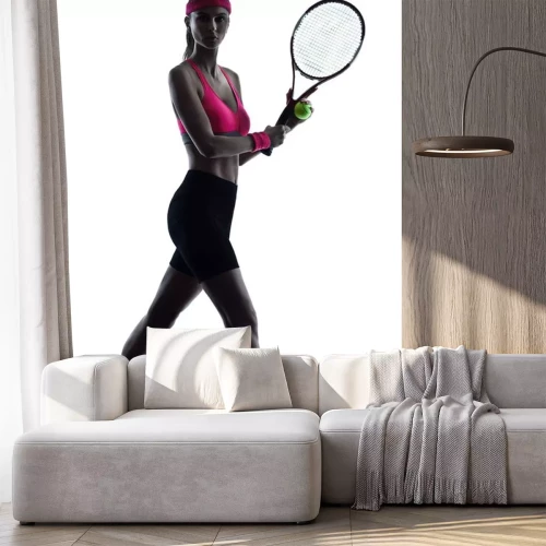 Sticker Frau Tennisspieler Silhouette