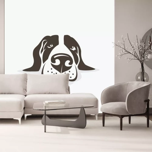 Sticker Hunde grafisches Porträt eines nach oben schauenden Hundes