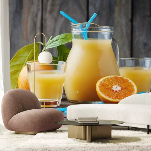 Sticker Getränk Orangensaft Foto