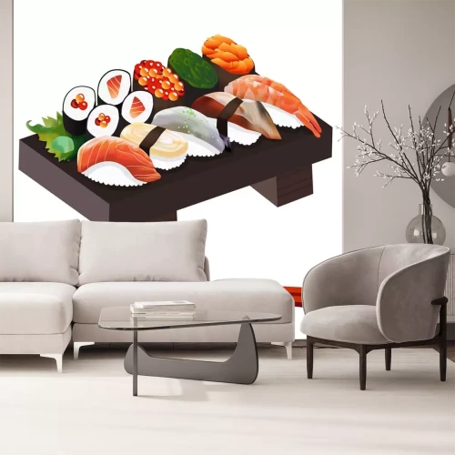 Sticker Sushi 3D Komposition auf einem Tisch