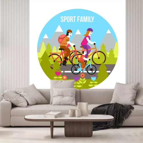 Sticker Sport Familie Konzept