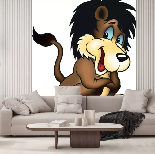 Sticker Lustiger Löwe mit blauen Augen Grafik