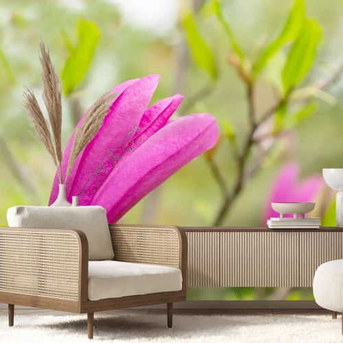 Sticker Rosa Magnolie auf einem Zweig