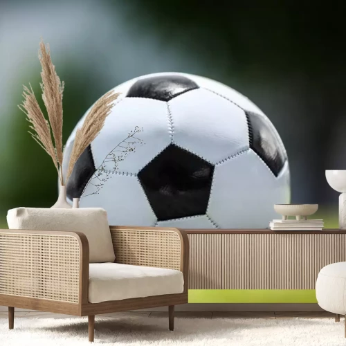 Sticker Auf dem Rasen liegender Fußball