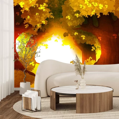 Sticker Magic Sonnenuntergang im Wald