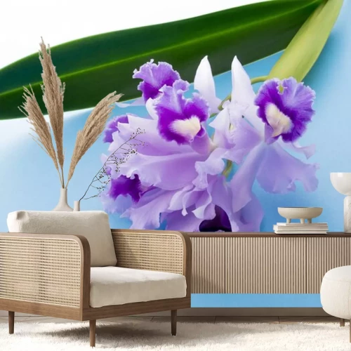 Sticker Orchidee mit geriffelten Blütenblättern